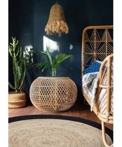 Fab Habitat 120cm Round Jute Rug | Decorative Floor Rug Phoenix Black & Natural -The Shine Nook Sales Store 840972430 3 720x928