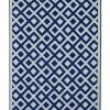 Fab Habitat 180x270cm Marina Indigo Blue & White Recycled Plastic Outdoor Rug and Mat
