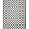 Fab Habitat 270x360cm Aztec Grey & White Recycled Plastic Outdoor Rug and Mat