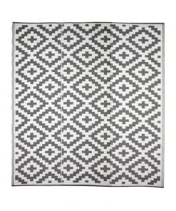 Fab Habitat 270x360cm Aztec Grey & White Recycled Plastic Outdoor Rug and Mat -The Shine Nook Sales Store 840975670 4 1 720x928