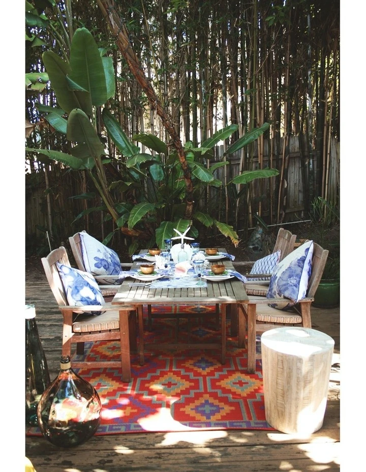 Fab Habitat 150x238cm Lhasa Orange & Violet Recycled Plastic Outdoor Rug and Mat 3 Fab Habitat 150x238cm Lhasa Orange & Violet Recycled Plastic Outdoor Rug and Mat - Image 3