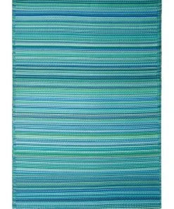 Fab Habitat 150x238cm Cancun Aqua Recycled Plastic Outdoor Rug and Mat