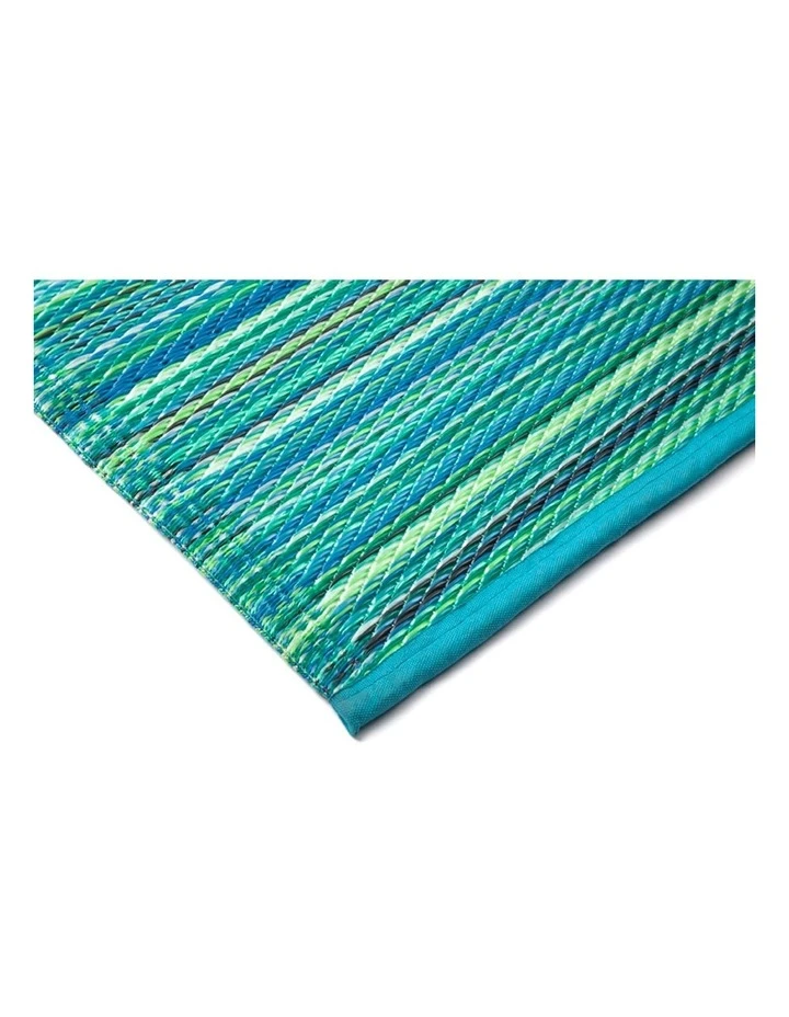 Fab Habitat 150x238cm Cancun Aqua Recycled Plastic Outdoor Rug and Mat 2 Fab Habitat 150x238cm Cancun Aqua Recycled Plastic Outdoor Rug and Mat - Image 2