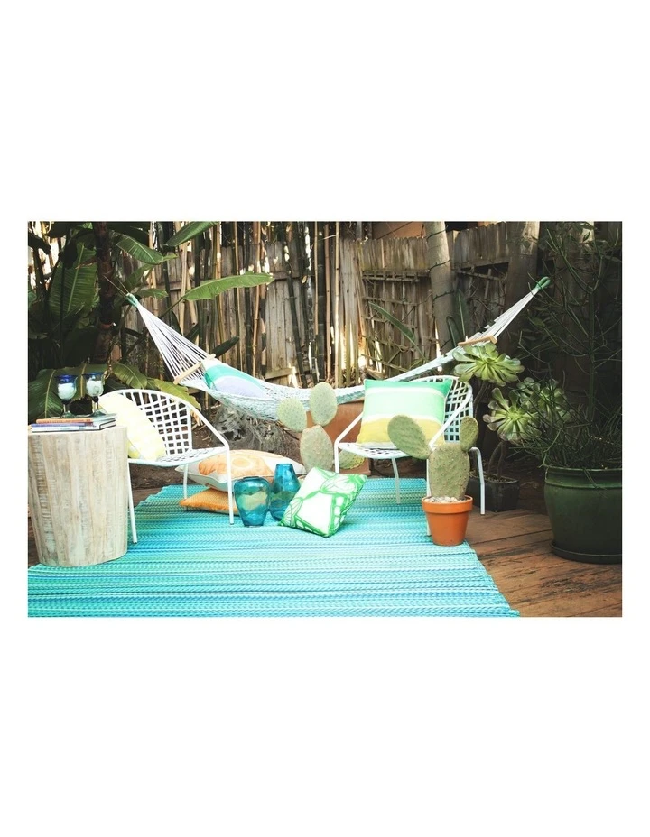 Fab Habitat 150x238cm Cancun Aqua Recycled Plastic Outdoor Rug and Mat 4 Fab Habitat 150x238cm Cancun Aqua Recycled Plastic Outdoor Rug and Mat - Image 4