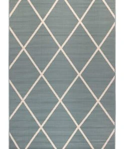 Fab Habitat 80x150cm Oudoor Rug Geometric Modern Floor Rug Tucson Aqua