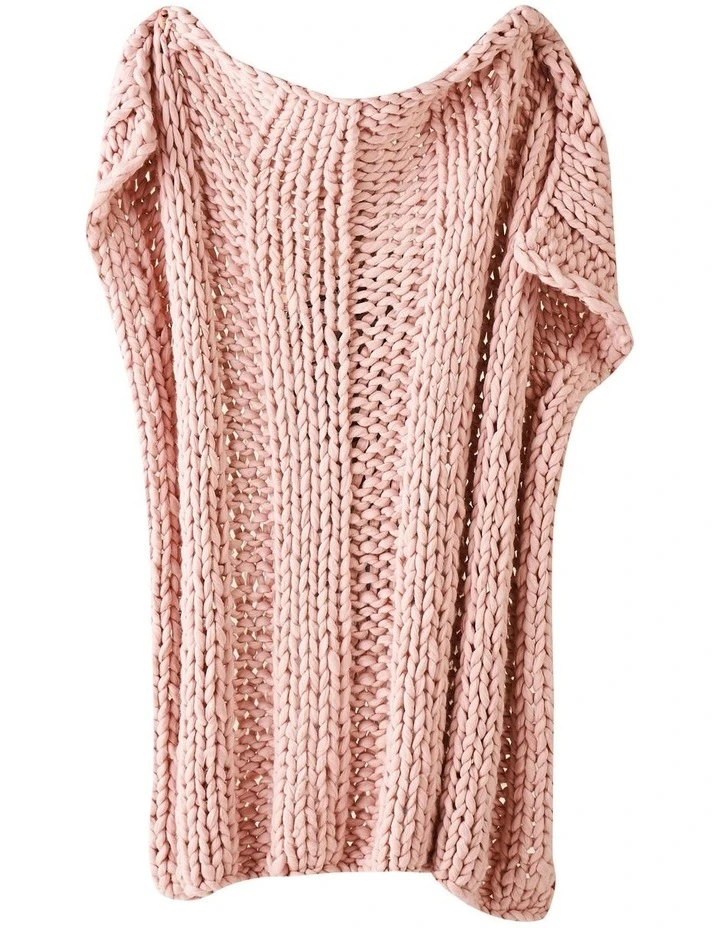 Linen House Lana Throw Rose Quartz 2 Linen House Lana Throw Rose Quartz - Image 2