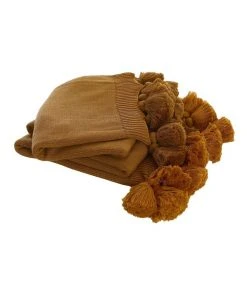 M.M Linen Birch Throw in Ochre