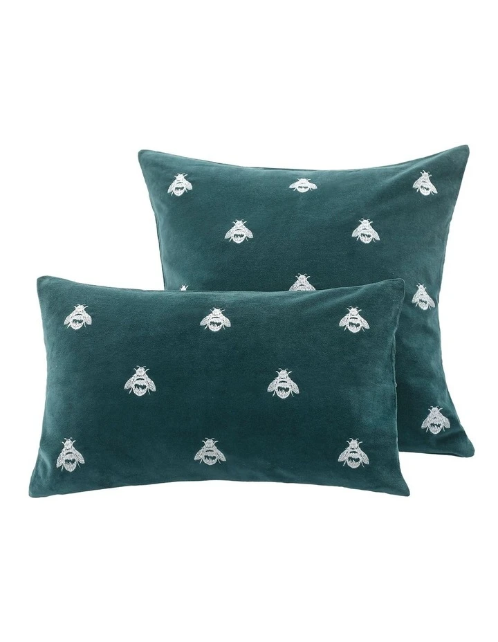 M.M Linen Buzz Cushion 30x50cm in Emerald 2 M.M Linen Buzz Cushion 30x50cm in Emerald - Image 2