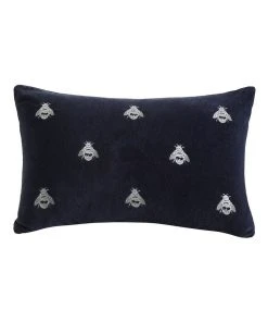 M.M Linen Buzz Cushion 30x50cm in Navy