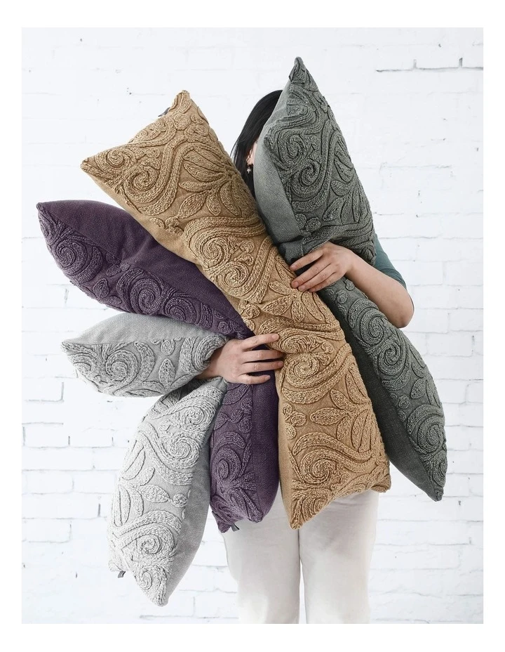 M.M Linen Malta Cushion 35x90 in Plum 2 M.M Linen Malta Cushion 35x90 in Plum - Image 2