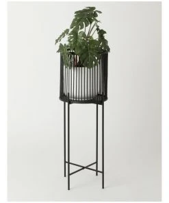 Vue Pulse 80cm Black Bamboo And Metal Planter Stand