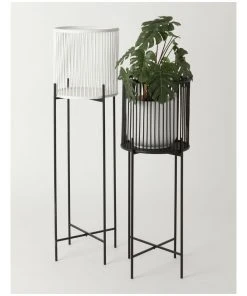 Vue Pulse 80cm Black Bamboo And Metal Planter Stand -The Shine Nook Sales Store 847318600 3 720x928