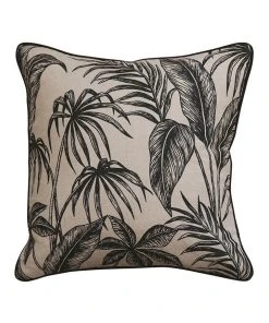 Madras Link Tahiti Black/Linen Cushion 55cm