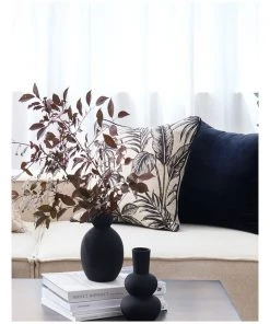 Madras Link Tahiti Black/Linen Cushion 55cm -The Shine Nook Sales Store 847442260 3 720x928