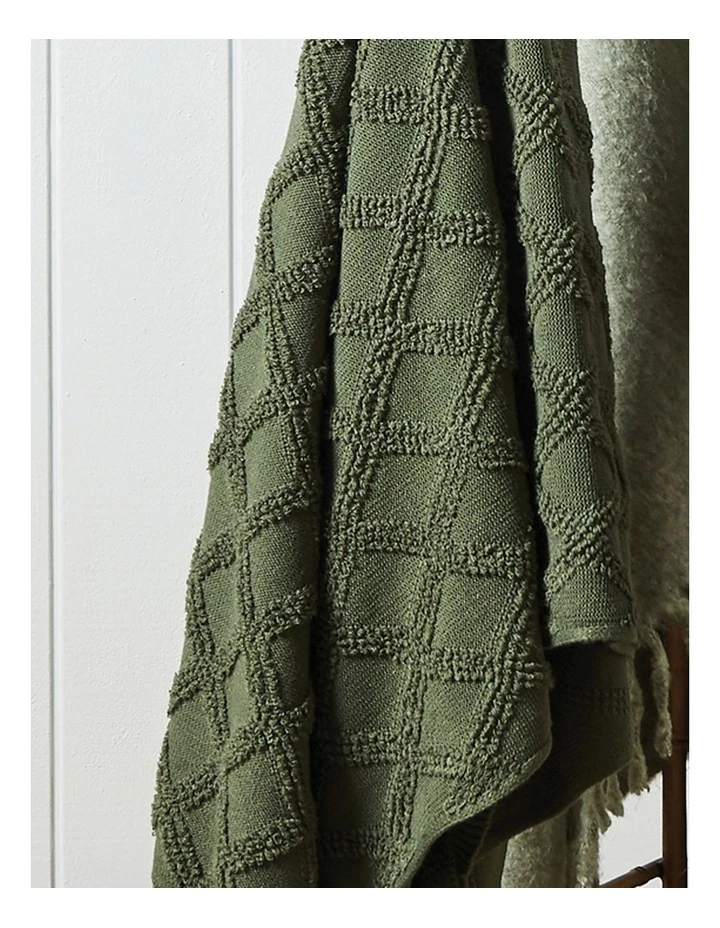 Madras Link Otway 130X150cm Throw Olive 2 Madras Link Otway 130X150cm Throw Olive - Image 2