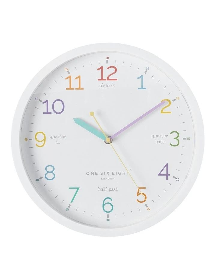 One Six Eight London Learn The Time White 30Cm Silent Wall Clock 1 One Six Eight London Learn The Time White 30Cm Silent Wall Clock