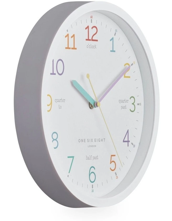 One Six Eight London Learn The Time White 30Cm Silent Wall Clock 2 One Six Eight London Learn The Time White 30Cm Silent Wall Clock - Image 2