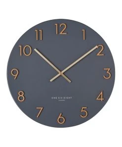 One Six Eight London Katelyn Charcoal Grey 60Cm Metal Wall Clock