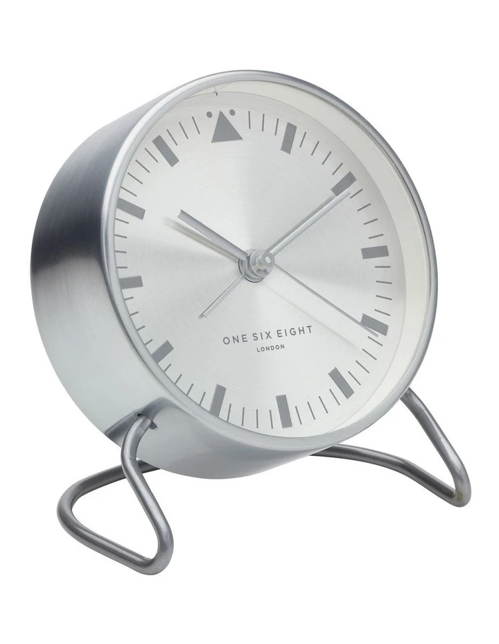 One Six Eight London Lara Silver Silent Alarm Clock 1 One Six Eight London Lara Silver Silent Alarm Clock