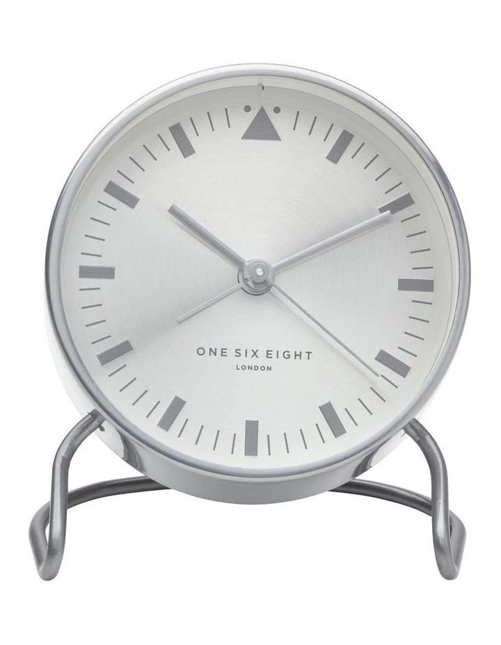 One Six Eight London Lara Silver Silent Alarm Clock 2 One Six Eight London Lara Silver Silent Alarm Clock - Image 2