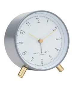 One Six Eight London Hannah Charcoal Grey Silent Alarm Clock