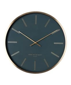 One Six Eight London Otto 40Cm Petrol Blue Silent Wall Clock