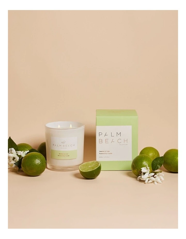 Palm Beach Collection Jasmine & Lime 420g Scented Soy Candle 3 Palm Beach Collection Jasmine & Lime 420g Scented Soy Candle - Image 3
