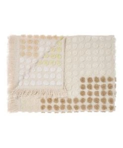 Linen House McKenzie Throw In Vanilla