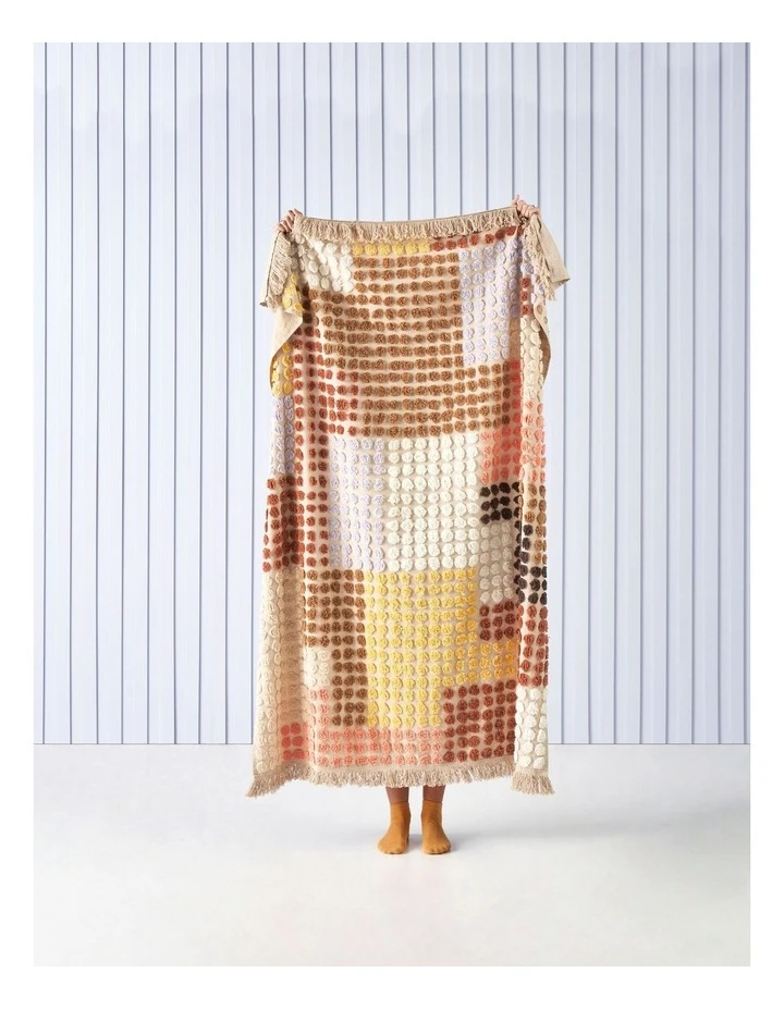 Linen House McKenzie Throw In Sand 2 Linen House McKenzie Throw In Sand - Image 2