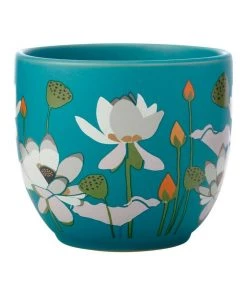 Maxwell & Williams Royal Botanic Gardens Lotus Planter Pot 12cm Aqua