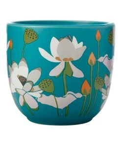 Maxwell & Williams Royal Botanic Gardens Lotus Planter Pot 14cm Aqua