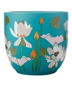 Maxwell & Williams Royal Botanic Gardens Lotus Planter Pot 16cm Aqua