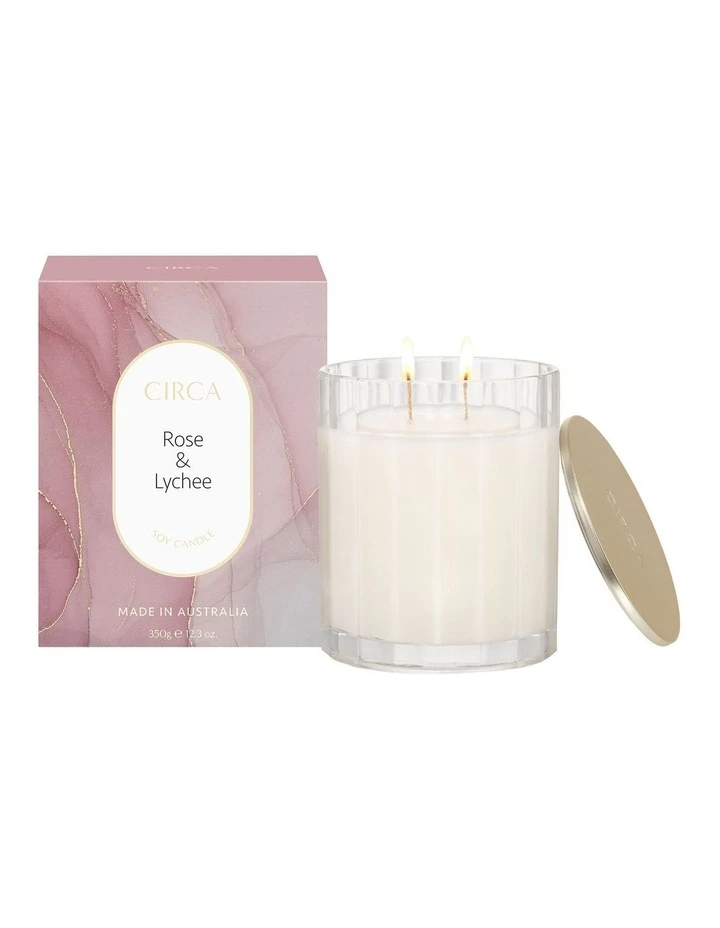 CIRCA Rose & Lychee Scented Soy Candle 350g 1 CIRCA Rose & Lychee Scented Soy Candle 350g