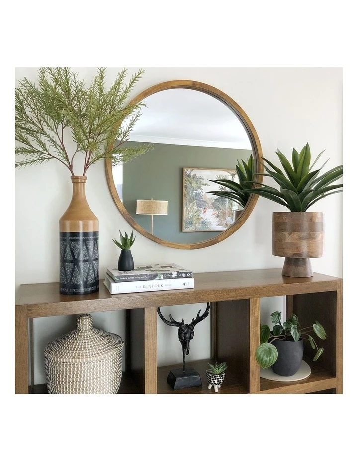 One Six Eight London Tina 60cm Dark Wood Solid Wood Mirror 2 One Six Eight London Tina 60cm Dark Wood Solid Wood Mirror - Image 2
