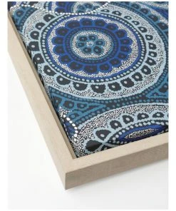 Warlukurlangu Artists x Vue Snake Dreaming Wall Art 85X65cm Blue -The Shine Nook Sales Store 859993300 3 720x928