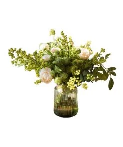 Vicky Yao Faux Floral - Exclusive Design Green Spring Artificial Flower Arrangement