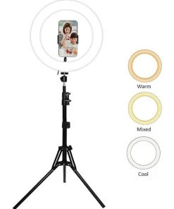 Sansai Dimmable 13W LED Ring Light Tripod Stand f/Photography Makeup Lighting Recording