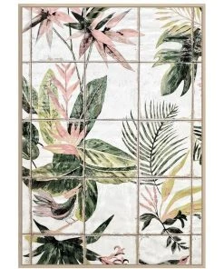 Cooper & Co Floral Tiles Oil Paint Ready To Hang Canvas Wall Art 100x140cm