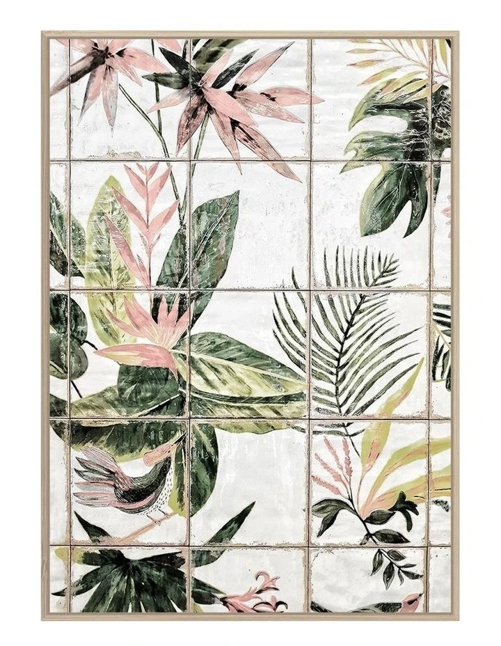 Cooper & Co Floral Tiles Oil Paint Ready To Hang Canvas Wall Art 100x140cm 1 Cooper & Co Floral Tiles Oil Paint Ready To Hang Canvas Wall Art 100x140cm