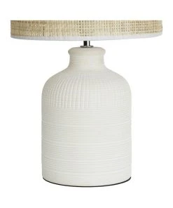Australian House & Garden Nightcliff Ceramic Base Lamp With Weave Shade 46.5x26x26cm in White/Natural -The Shine Nook Sales Store 865784980 3 720x928