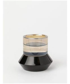 Darren Palmer Waterfield Crystal Candle Holder 6.5x7x7cm in Black/Multi