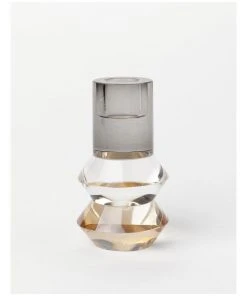 Darren Palmer Waterfield Crystal Candle Holder 11x6x6cm in Black/Multi