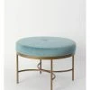 Heritage Odo Velvet Ottoman 55x55x40cm in Teal