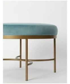 Heritage Odo Velvet Ottoman 55x55x40cm in Teal -The Shine Nook Sales Store 865787680 4 720x928