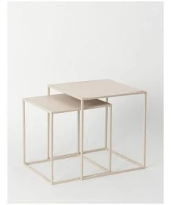 Vue Aere Metal Set of 2 Side Tables in Metailc