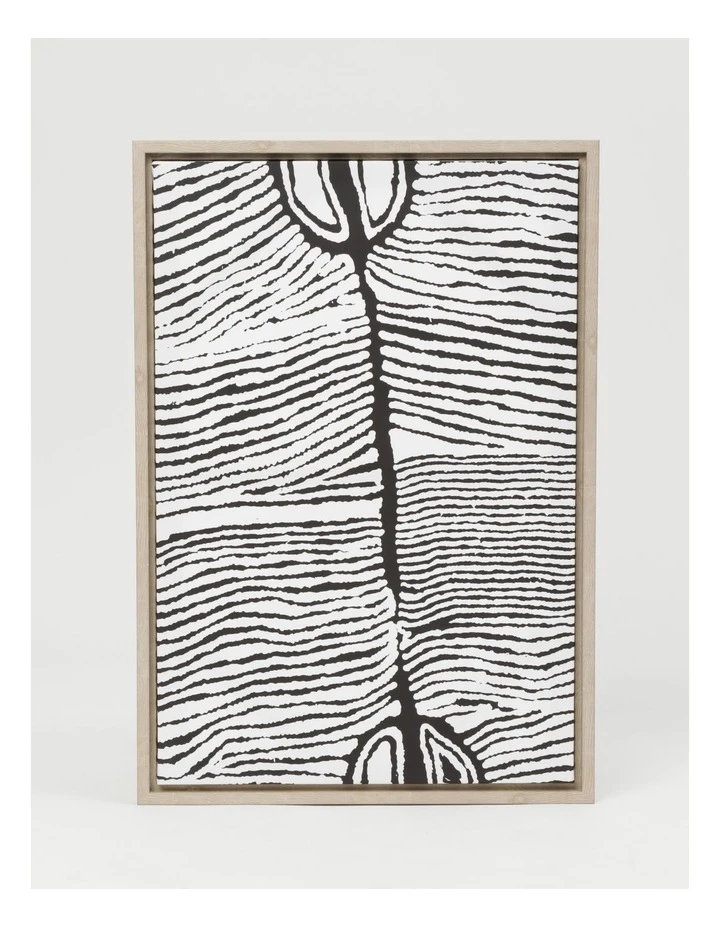 Warlukurlangu Artists x Vue Framed Wall Art 65x45cm Mina Jukurrpa (Mina Mina Dreaming) Ngalyipi by Judy Napangardi Watson 1 Warlukurlangu Artists x Vue Framed Wall Art 65x45cm Mina Jukurrpa (Mina Mina Dreaming) Ngalyipi by Judy Napangardi Watson