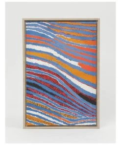 Warlukurlangu Artists x Vue Framed Wall Art 65x45cm Pirlarla Jukurrpa (Dogwood Tree Bean Dreaming) by Liddy Napanangka Walker