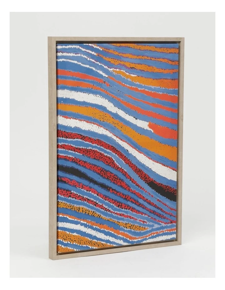 Warlukurlangu Artists x Vue Framed Wall Art 65x45cm Pirlarla Jukurrpa (Dogwood Tree Bean Dreaming) by Liddy Napanangka Walker 2 Warlukurlangu Artists x Vue Framed Wall Art 65x45cm Pirlarla Jukurrpa (Dogwood Tree Bean Dreaming) by Liddy Napanangka Walker - Image 2