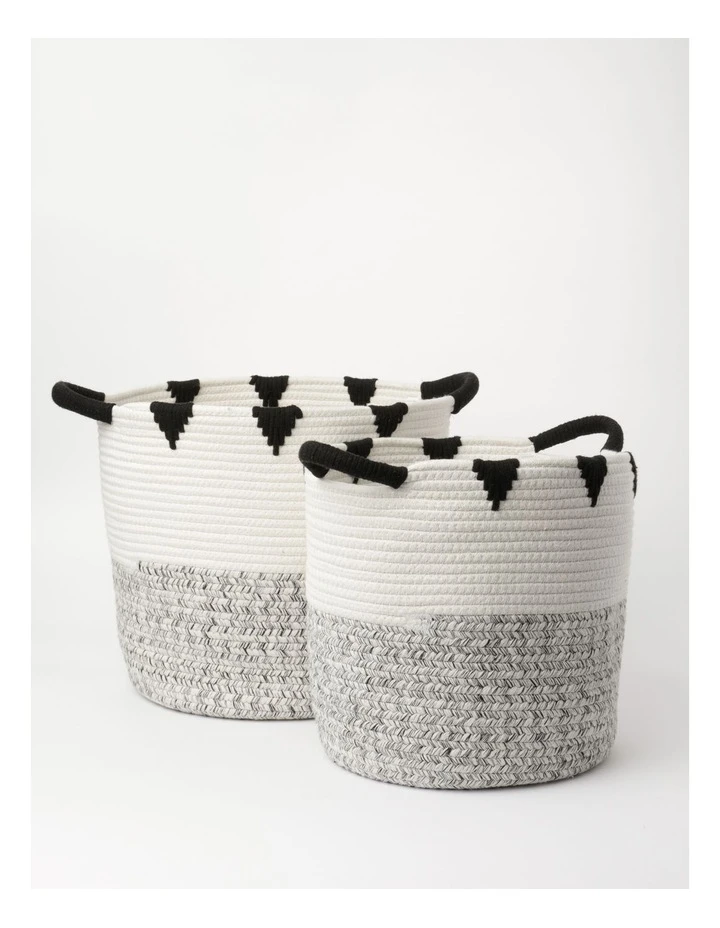 Milkshake Shape Space Set of 2 Baskets in Black/White 1 Milkshake Shape Space Set of 2 Baskets in Black/White