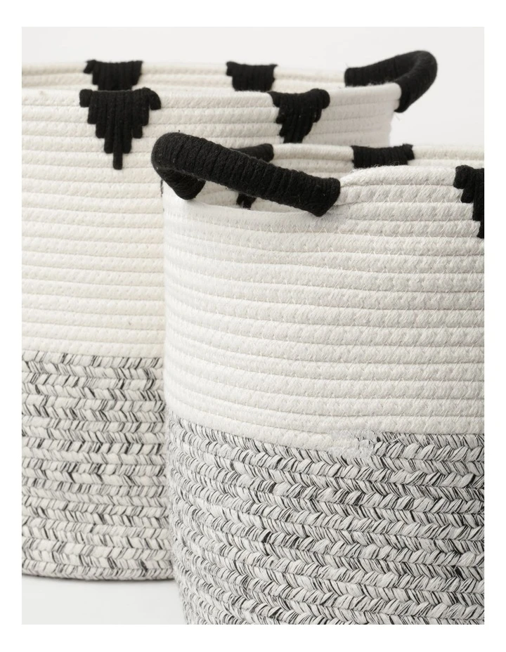 Milkshake Shape Space Set of 2 Baskets in Black/White 4 Milkshake Shape Space Set of 2 Baskets in Black/White - Image 4